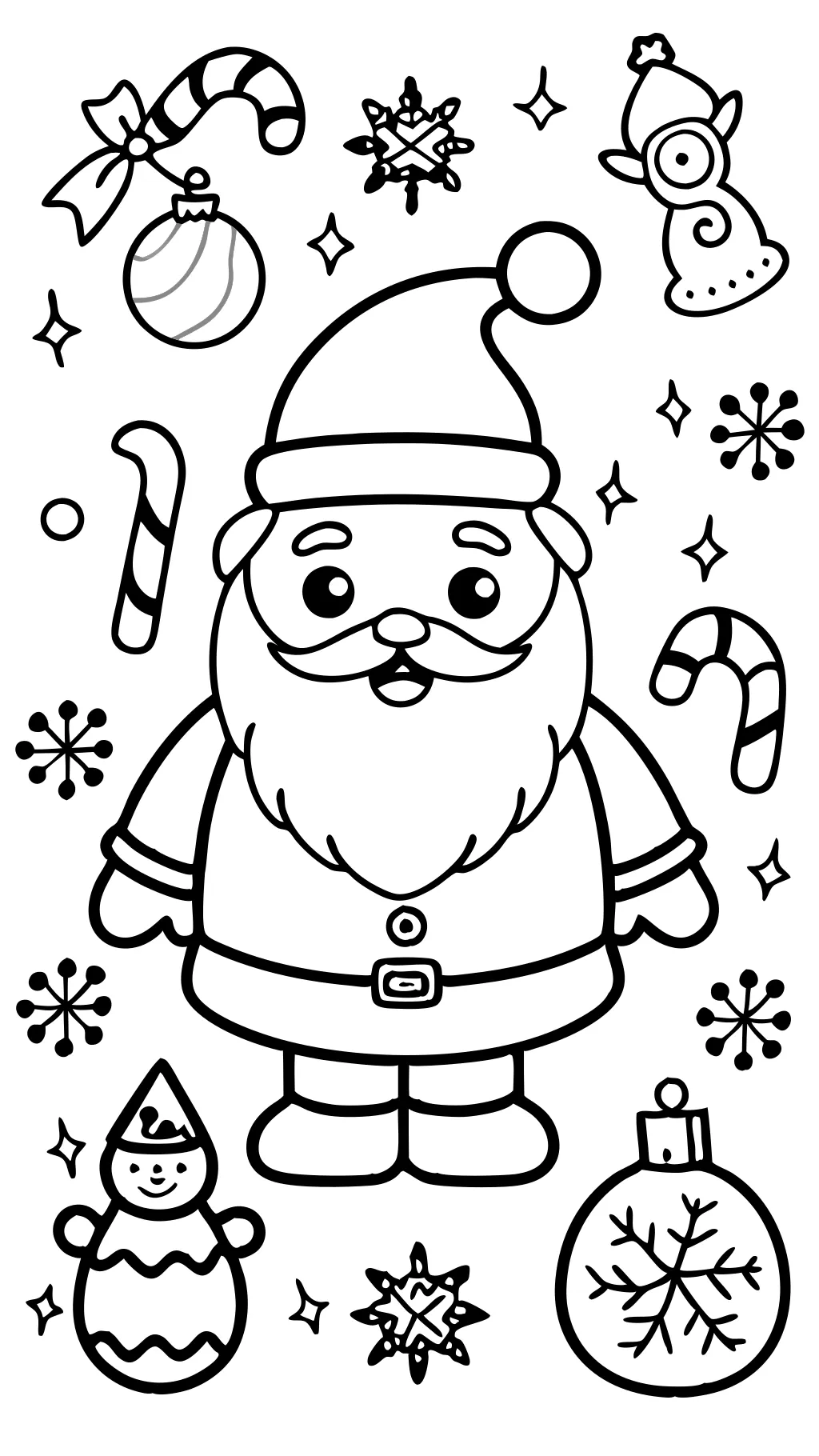 coloriages mignons du Père Noël